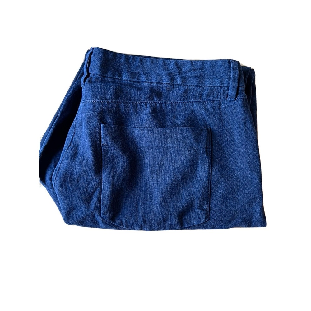 Ann Taylor LOFT WOMENS PANTS SIZE 12 BLUE SLIM‎ LEG LINEN COTTON BLEND BP